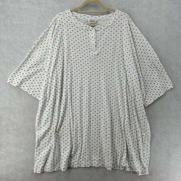 Vanity Fair Nightgown Womens‎ Oversized 2X-3X Cotton Floral Flannel Tulips - Picture 1 of 12